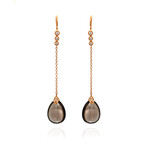 Elizabeth 18k Rose Gold Diamond + Quartz Chandelier Earrings // Store Display