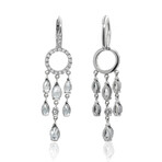 Angie 18k White Gold Diamond + Topaz Chandelier Earrings I // Store Display