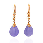 Elizabeth 18k Rose Gold Diamond + Jade Chandelier Earrings II // Store Display