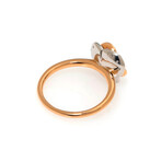 Rose 18k Rose Gold + 18k White Gold Diamond + Sapphire Ring // Store Display (Ring Size 6.75)