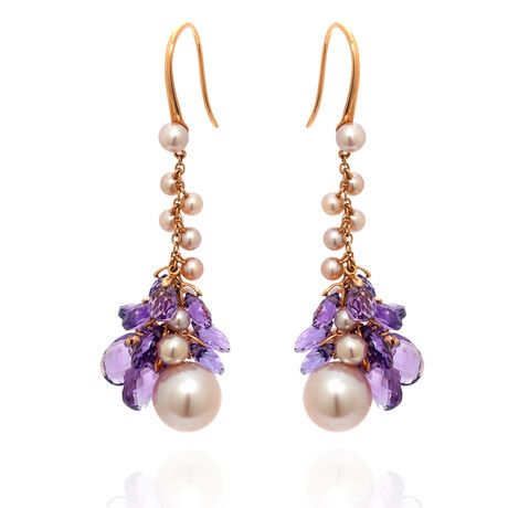 St Tropez 18k Rose Gold + Amethyst Chandelier Earrings // Store Display