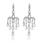 Angie 18k White Gold Diamond + Topaz Chandelier Earrings IV // Store Display