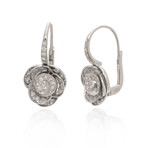 Rose 18k White Gold Diamond Earrings // Store Display