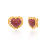 Giulietta E Romeo 18k Yellow Gold + Coral Earrings II // Store Display