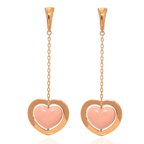 Giulietta E Romeo 18k Rose Gold + Coral Earrings // Store Display
