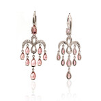 Angie 18k White Gold Diamond + Tourmaline Chandelier Earrings // Store Display