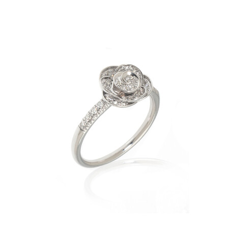 Rose 18k White Gold Diamond Ring // Store Display (Ring Size 6.5)