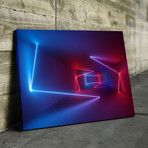 Neon Hallway (16"H x 20"W x 1.5"D // Floating Frame)