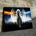 Angel Fire and Ice (16"H x 20"W x 1.5"D // Floating Frame)