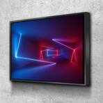 Neon Hallway (16"H x 20"W x 1.5"D // Floating Frame)