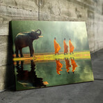 Elephant Monestary (16"H x 20"W x 1.5"D // Floating Frame)