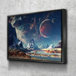 Mountains and Space (16"H x 20"W x 1.5"D // Floating Frame)