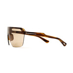 Men's FT0797S Shield Sunglasses // Amber Havana