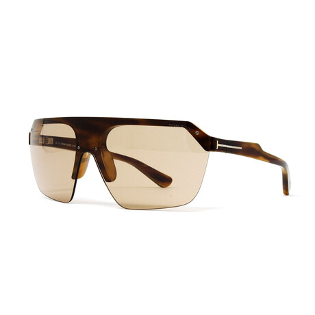 Men's FT0797S Shield Sunglasses // Amber Havana