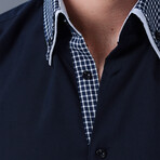 Marc Button Up Shirt // Dark Blue (Small)