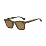 Men's Square Sunglasses // Brown + Green