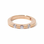 18k Rose Gold 3 Diamond Ring // Ring Size 5.5 // New