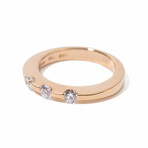 18k Rose Gold 3 Diamond Ring // Ring Size 5.5 // New