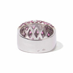Ms. Flamingo 18k White Gold Diamond + Sapphire Ring // Ring Size 7.5 // New