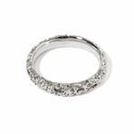 18k White Gold Etched Ring // Ring Size 6.75 // New