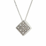 18k White Gold Diamond Pendant Necklace // 18" // New