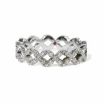 18k White Gold Diamond Eternity Band Ring // Ring Size 6.5 // New