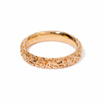 18k Yellow Gold Etched Ring // Ring Size 6.75 // New