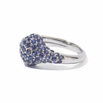Ms. Peacock 18k White Gold + Sapphire Cocktail Ring // Ring Size 7.5 // New