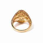 18k Yellow Gold Citrine Cocktail Ring // Ring Size 7.5 // New