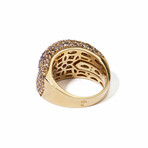 18k Yellow Gold Diamond Flower Ring // Ring Size 6 // New