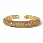 18k Yellow Gold Diamond Caged Bangle Bracelet // 7.5" // New
