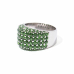 Seeing Green 18k White Gold Diamond + Tsavorite Garnet Ring // Ring Size 7.5 // New