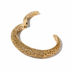 18k Yellow Gold Diamond Caged Bangle Bracelet // 7.5" // New