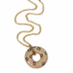 18k Yellow Gold Diamond Flower Pendant Necklace // 16" // New