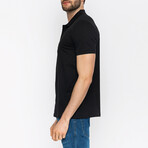 Vince Short Sleeve Polo Shirt // Black (XS)