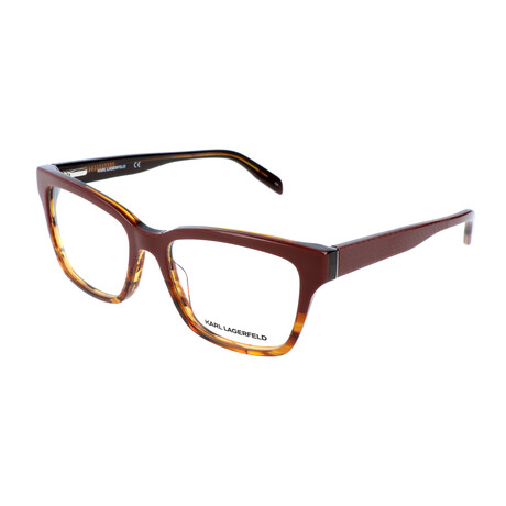 Karl Lagerfeld // Women's KL919-082 Optical Frames // Bordeaux + Striped Brown