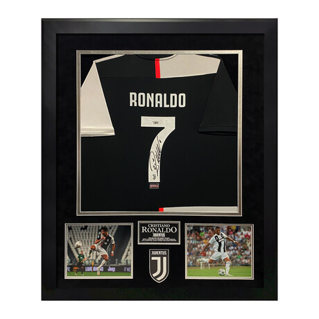 Cristiano Ronaldo // Framed + Signed Black Jersey // Juventus