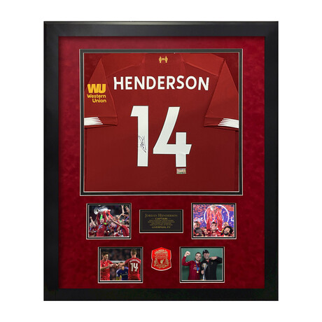 Jordan Henderson // Framed + Signed Jersey // Liverpool