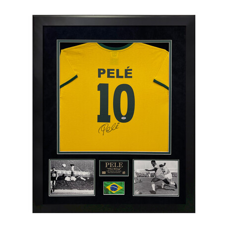 Pelé // Framed + Signed Jersey // Brazil