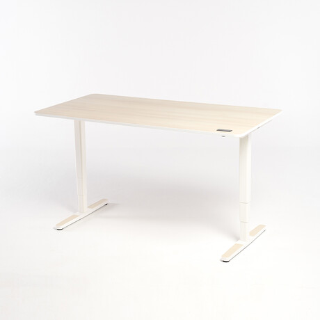 Yaasa Adjustable Desk Pro // Light Wood (52"W x 26"D)