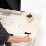 Yaasa Adjustable Desk Pro // Light Wood (52"W x 26"D)