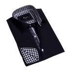 Reversible Cuff French Cuff Dress Shirt // Black (XL)