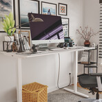 Yaasa Adjustable Desk Pro // White (60"W x 29"D)