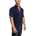 Galileo Triangles Button Up Shirt // Blue (L)