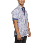 Galileo Button Up Shirt // Royal Blue + White (L)