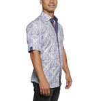 Galileo Button Up Shirt // Royal Blue + White (L)