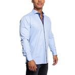 Einstein Interlocking Button Up Shirt // Blue (3XL)