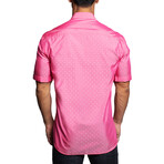 Galileo Silver Dot Button Up Shirt // Pink (L)