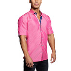 Galileo Silver Dot Button Up Shirt // Pink (L)