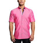 Galileo Silver Dot Button Up Shirt // Pink (2XL)